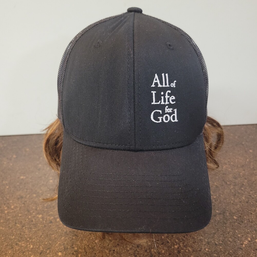 Yupoong Trucker Hat Men Black All of Life For God Back Classic Mesh Snapback Cap